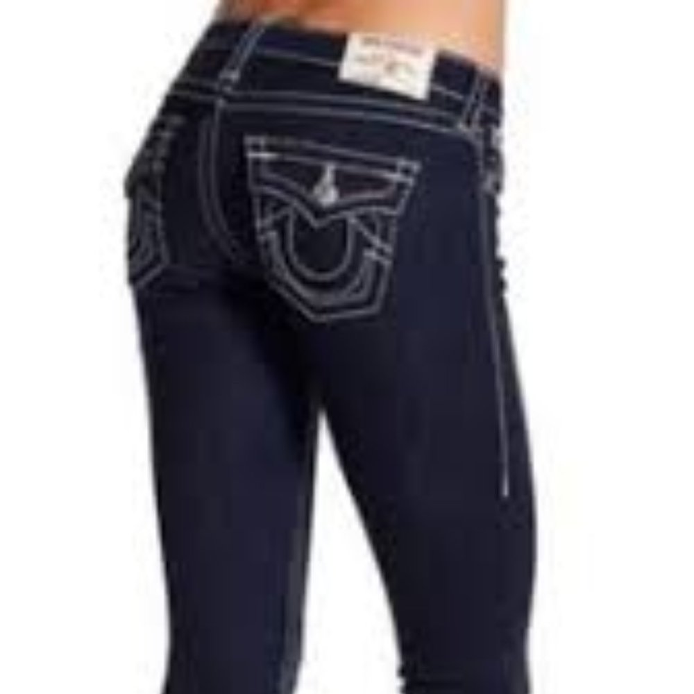True Religion Skinny with Flaps, Embordered White Stitch, 27x31, NWT, $352 MSRP